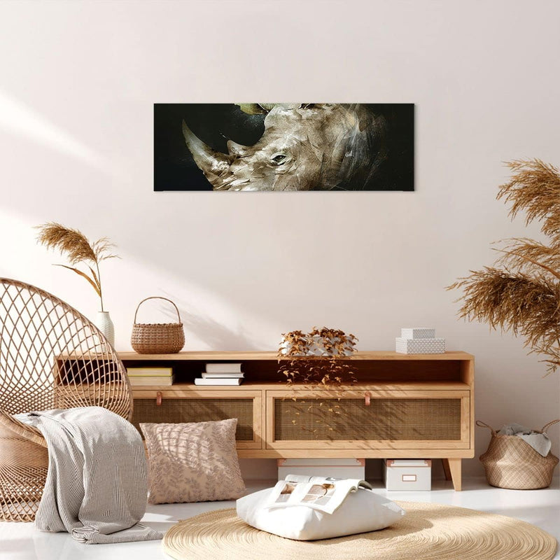 Panorama Bilder auf Leinwand Tier Abstraktion Leinwandbild mit Rahmen 90x30cm Wandbilder Dekoration