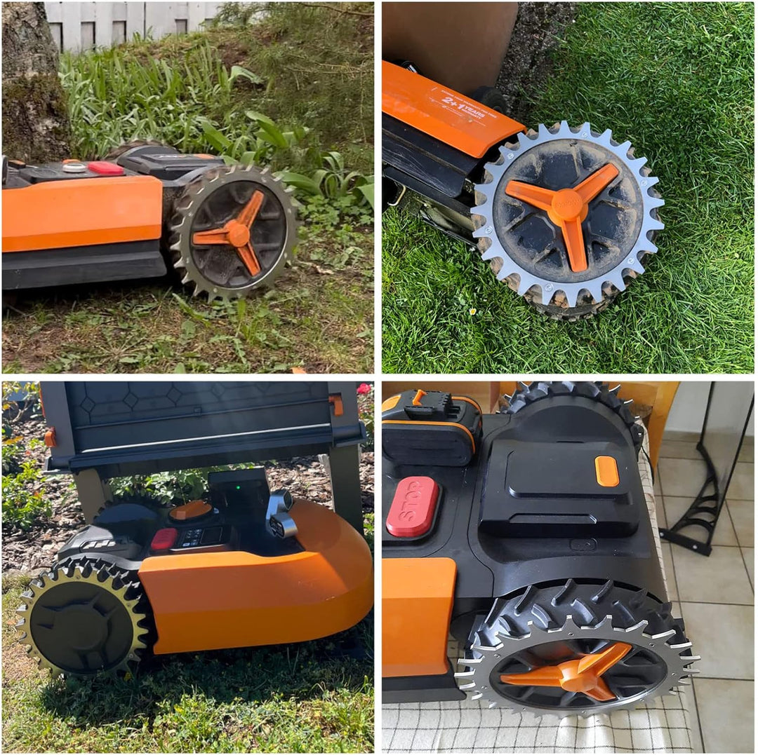 225mm Edelstahl Spikes für Worx Landroid L, Dicke Mähroboter Spikes mit 12 Edelstahlschrauben für La