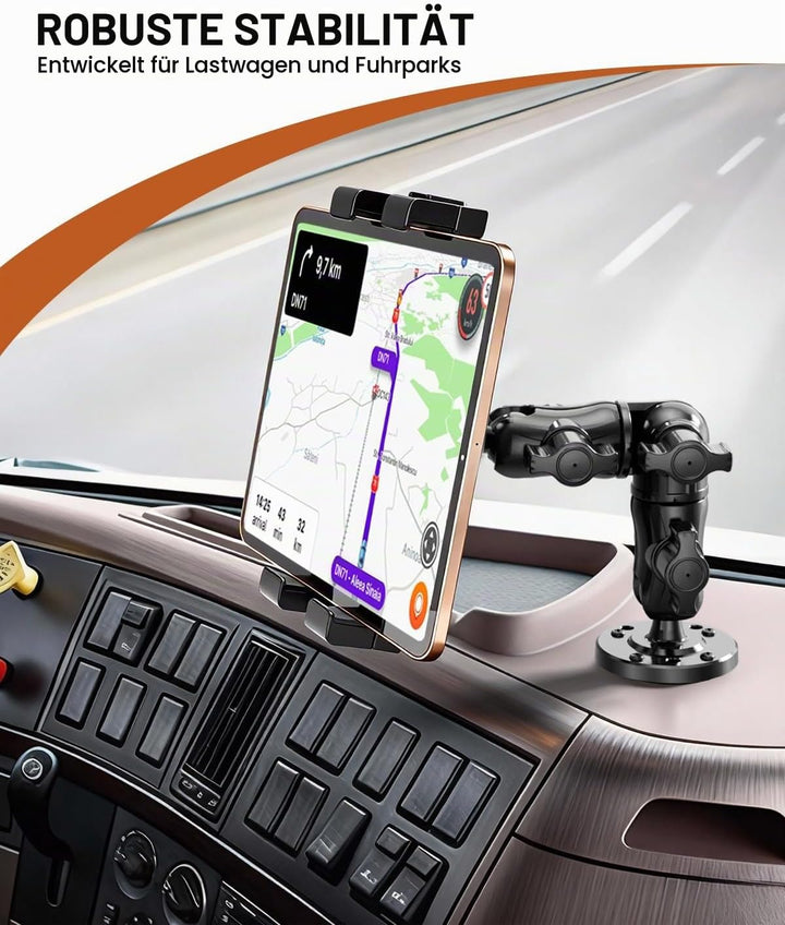 OHLPRO Heavy Duty Tablet Halterung LKW Dashboard - Bohrfuss Halter für iPad &amp; Tablets (5-17 Zoll), P