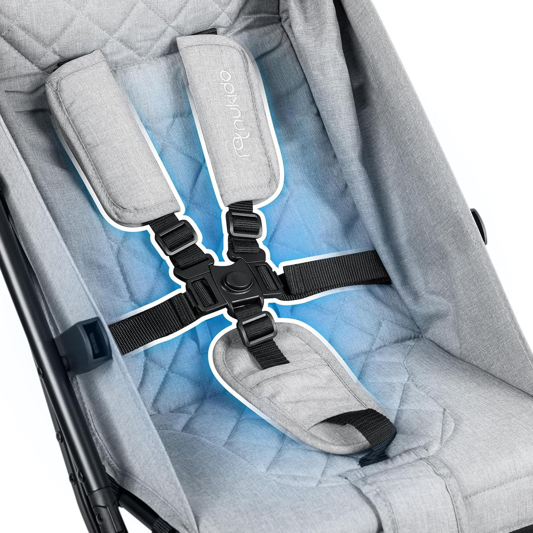 Nukido Kinder Wagen Kinderwagen Babywagen Bis 15 kg Grosse Räder Sitzbuggy Buggy Zusammenklappbar Ha