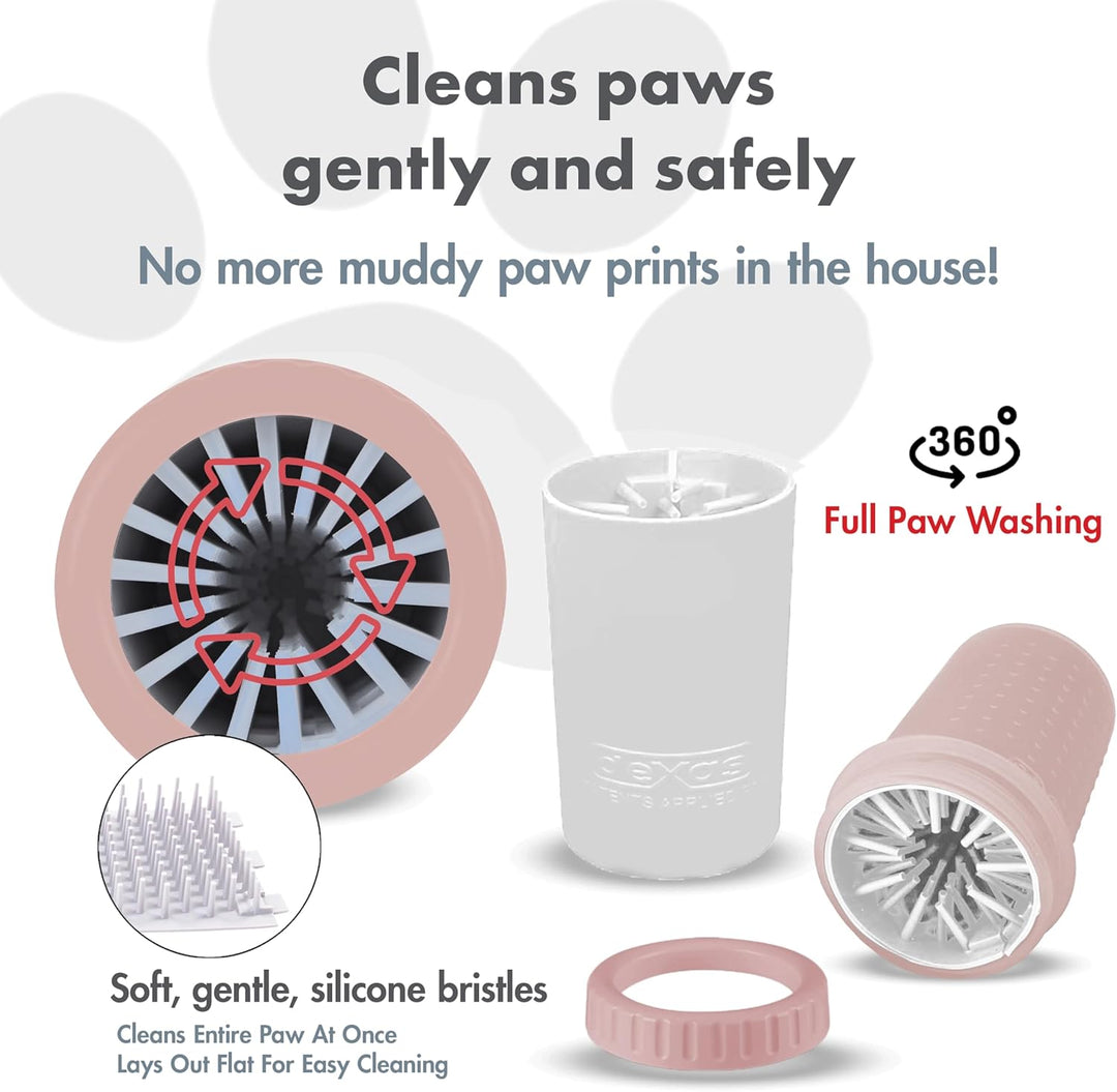 Dexas MudBuster Medium Dog Paw Cleaner in Rouge, Portable Paw Washer for Muddy Paws, Dog Foot Cleani