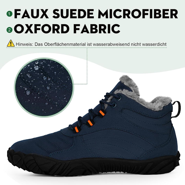 RUYI Barfussschuhe Winter Herren Damen Barfussschuhe Wasserabweisend, Warm Gefüttert Winterschuhe Tr
