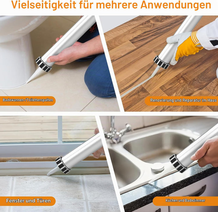 MAXXT Elektro-Dichtungsspritze für 600 ml-Kartuschen, 20V Silikonspritze mit 2000 mAh Akkus zum Dich