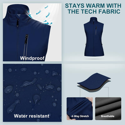 33,000ft Damen Leichte Laufweste Outdoor Softshell Weste Frau Ärmellose Jacke Winddichte Wasserdicht