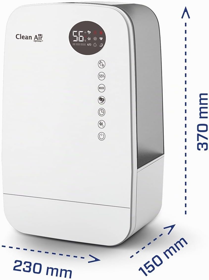 Luftbefeuchter mit Ionisator und Aromatherapie - Clean Air Optima CA-607W Smart - Befeuchtungsleistu