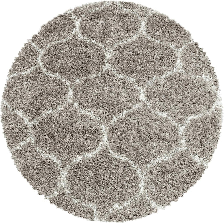 Hochflor Rund Teppich Wohnzimmer im Skandinavischen Stil Skandinavisches Design Flauschiger Langflor