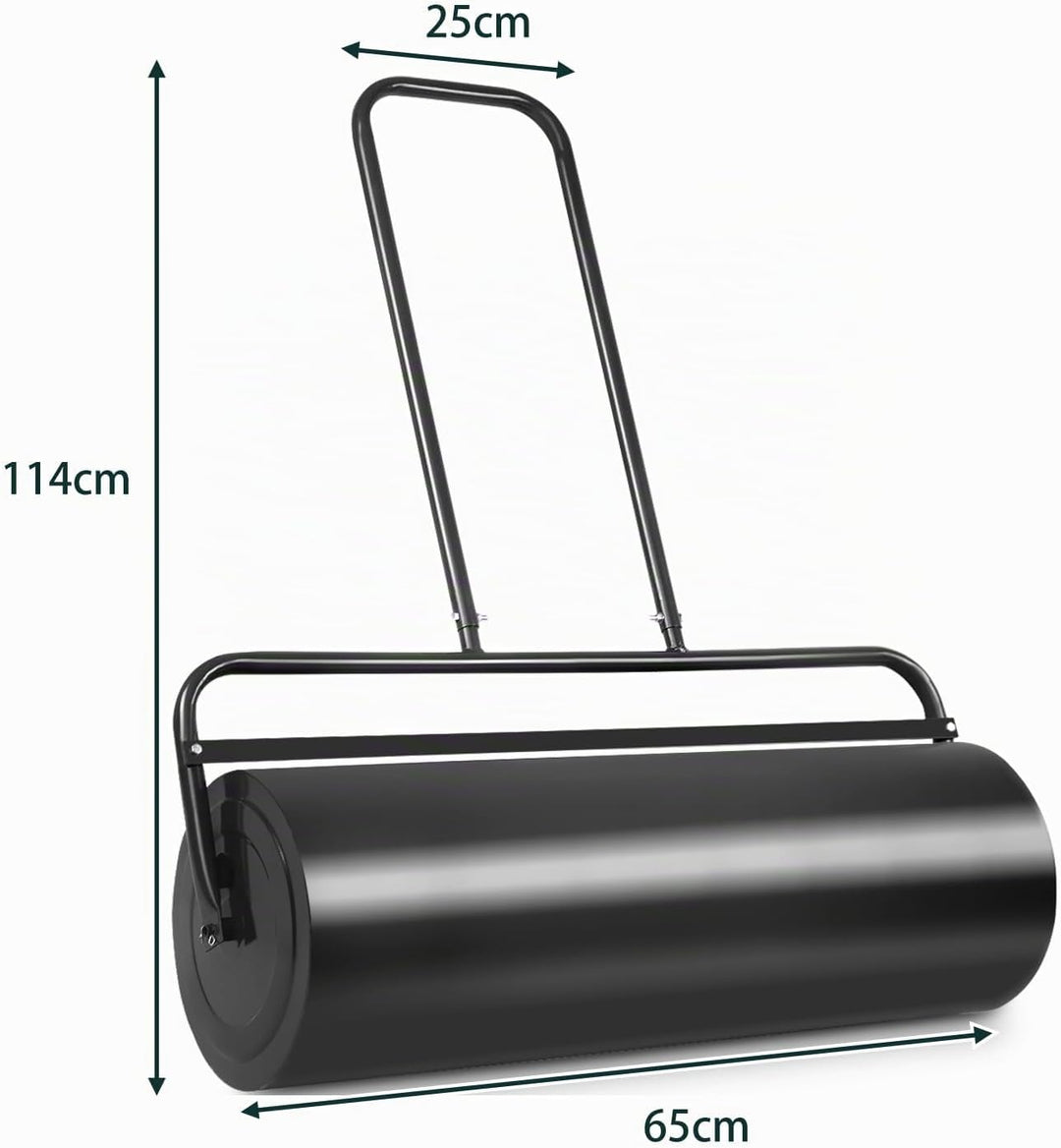 SOARS Rasenwalze befüllbar 48L, Ø32cm Handwalze, Rasenroller mit U-Griff & abnehmbarem Ablassstopfen