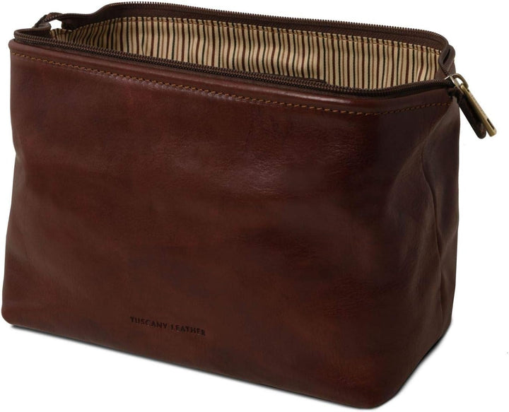 Tuscany Leather Smarty Reise - Kulturtasche aus Leder - Klein Braun, Braun