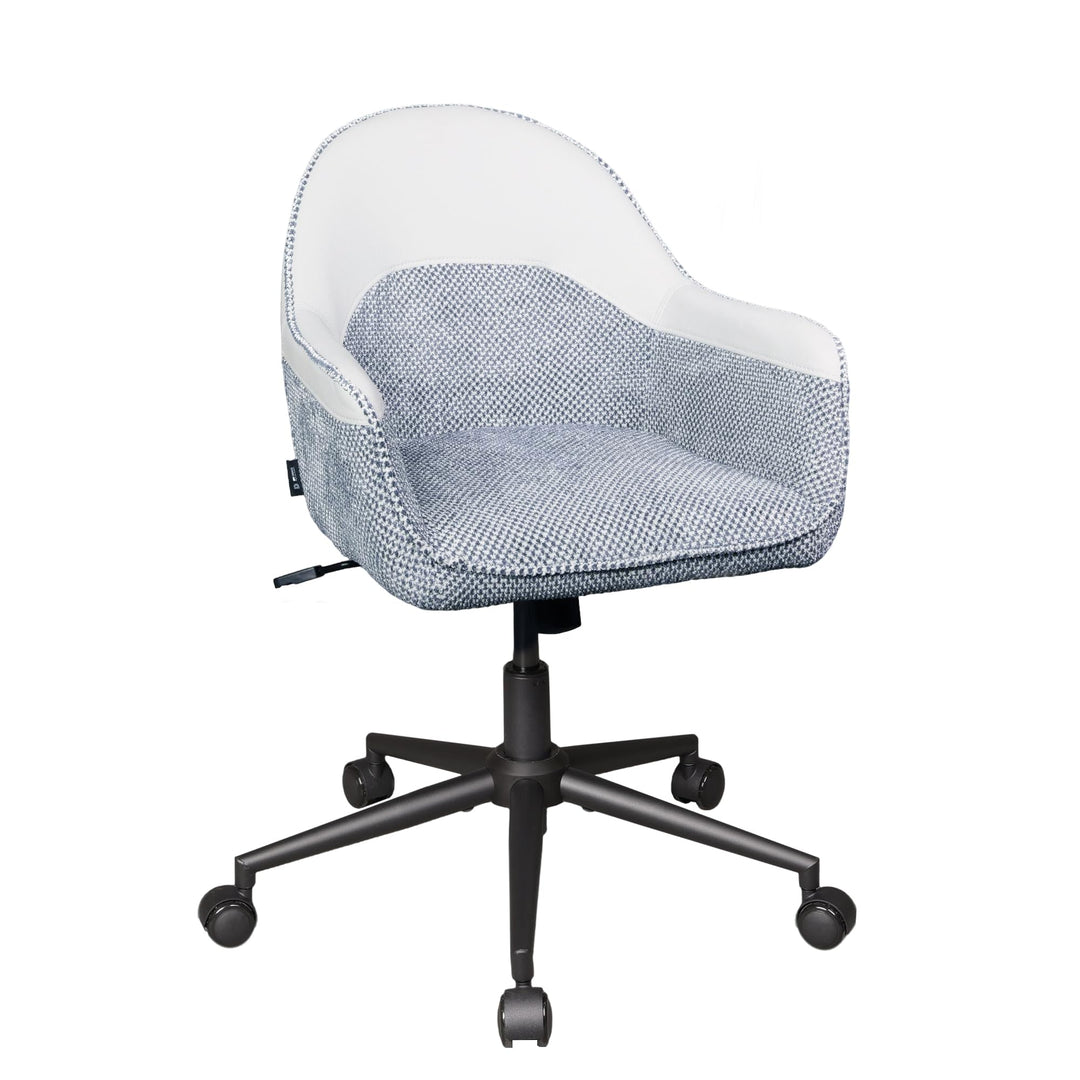 DEVAISE Homeoffice Stuhl, Ergonomischer Schminktischstuhl mit 9 cmKissen, neigbar bis 105°, höhenver