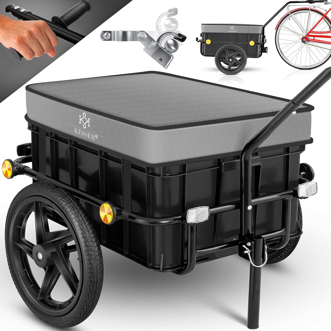 KESSER® Fahrradanhänger, Lastenanhänger, Handwagen mit Kupplung, Hochdeichsel, für Fahrrad Transport