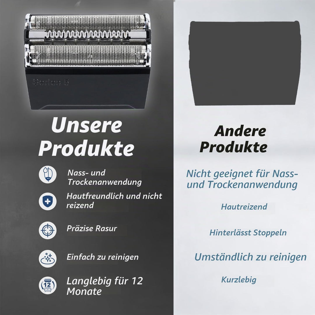 2 Pack 52B Ersatz Rasierkopf Kompatibel mit Braun Series 5 elektrischer Kopf Rasiermaschine, kompati