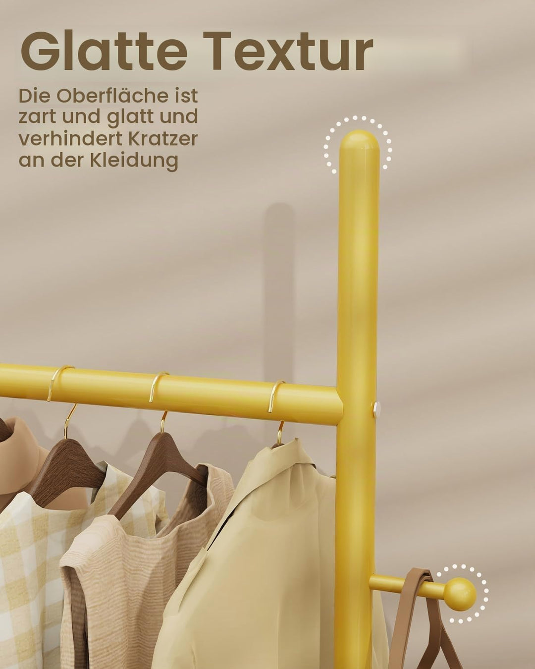 Stabil Metall Garderobenständer, Grosse Freistehend Kleiderständer für Kleidung mit Rock Slab Base u