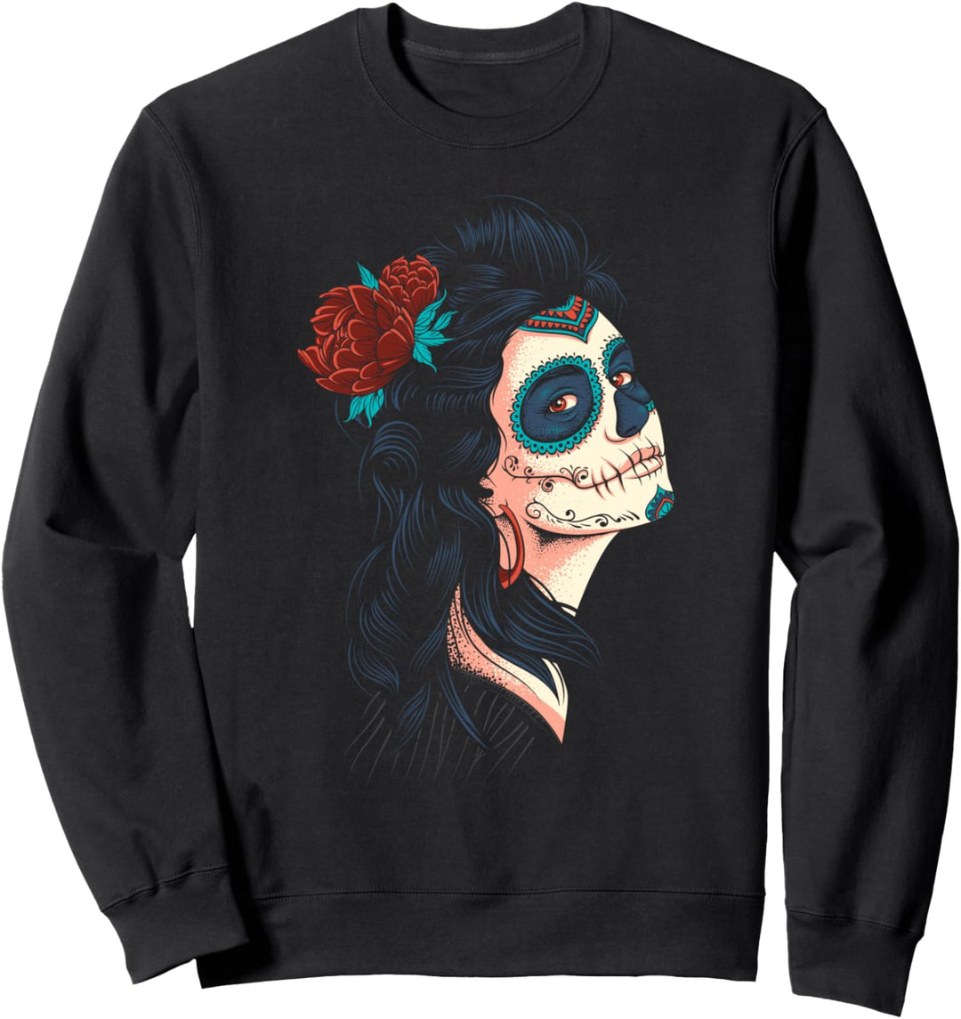 Schöne Lady der Toten - La Calavera Catrina - Santa Muerte Sweatshirt
