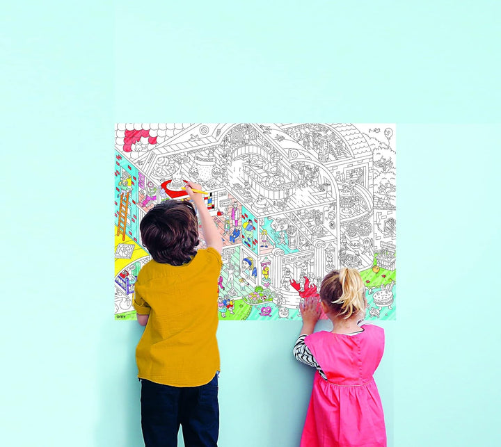 Poster géant à colorier crazy museum by omy, Museum