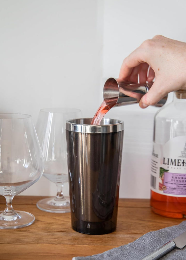 BarCraft, Luxuriöses Gin-Geschenkset mit Gin-Gläsern, Cocktail-Shaker, Cocktail-Rührlöffel, Doppelse