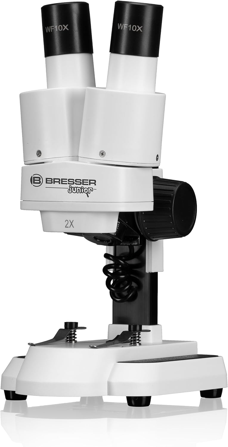 Bresser Junior Stereo 3D Mikroskop ICD-Pro mit 20x und 50x Vergrösserung für Kinder und Erwachsene f