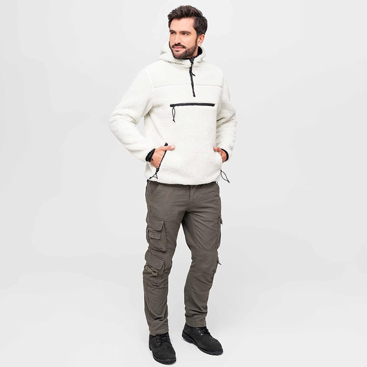 Brandit Teddyfleece Worker Pullover L Weiss, L Weiss