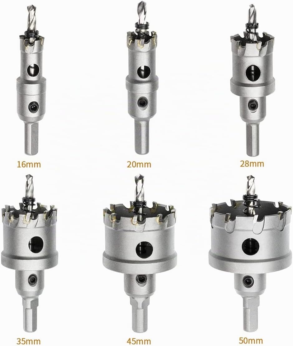 Meccion Lochsäge Hartmetall-Bohrer, Hochwertiger TCT Metall Lochsäge Bohrer für Edelstahl, Eisen, Le