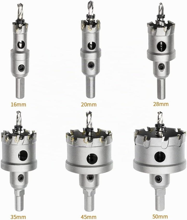 Meccion Lochsäge Hartmetall-Bohrer, Hochwertiger TCT Metall Lochsäge Bohrer für Edelstahl, Eisen, Le