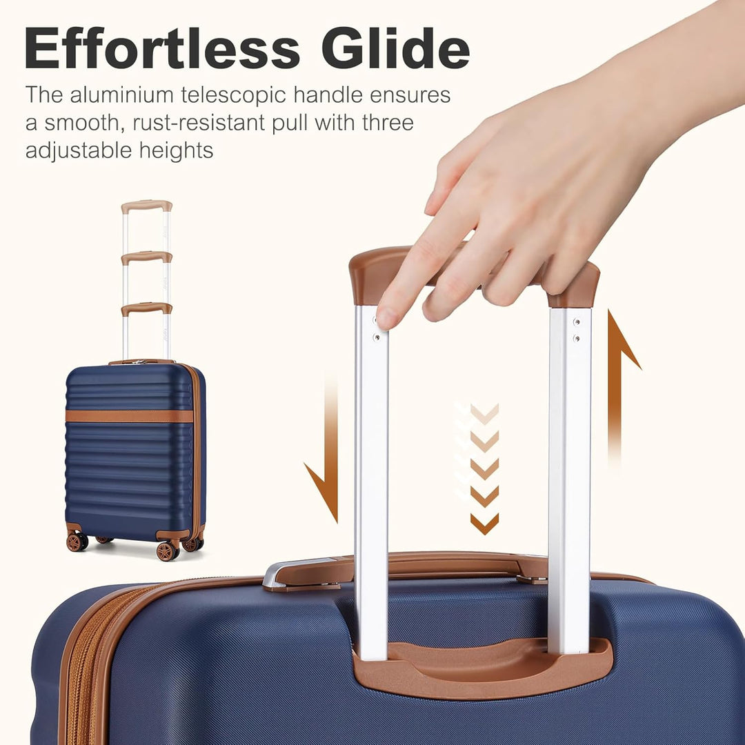 KONO Grosser Koffer Trolley Reisekoffer leicht aus ABS+PC mit 4 Rollen Hartschalenkoffer TSA Schloss