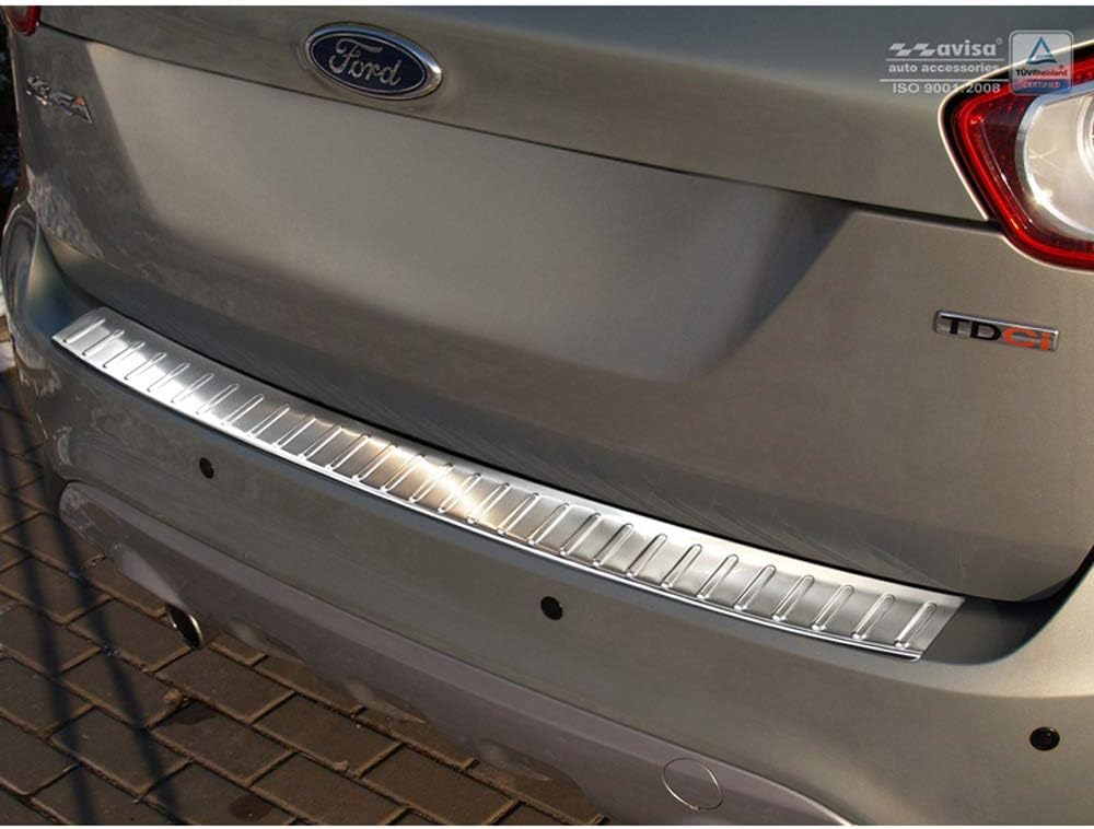 Avisa Spiegelschwarz Edelstahl Heckstossstangenschutz kompatibel mit Volkswagen Tiguan II inkl. Alls