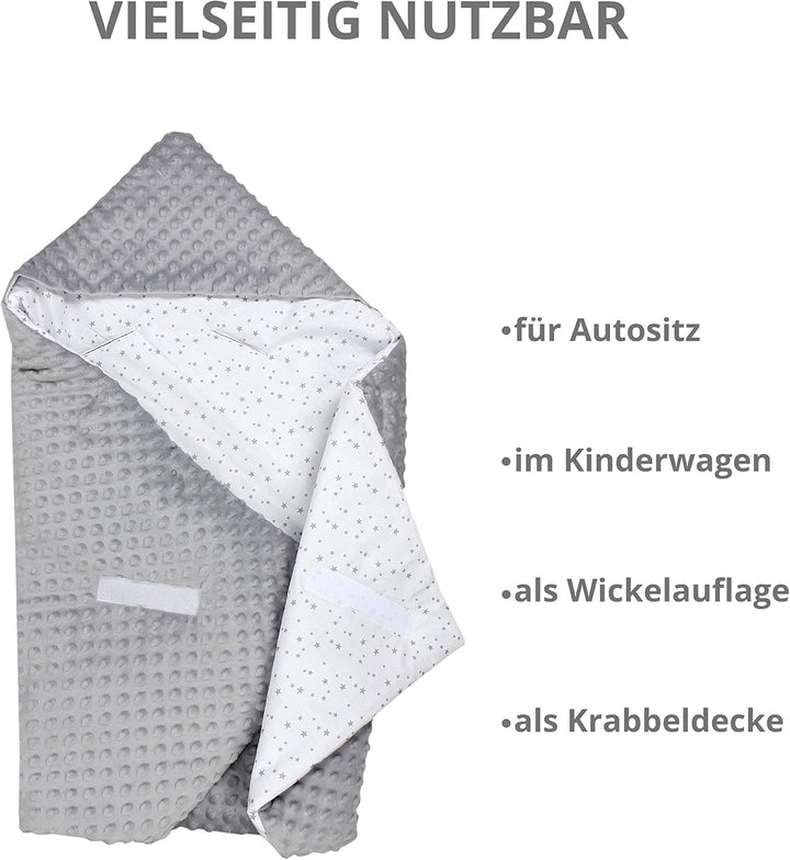 TupTam 2er Set Baby Decken Einschlagdecke 85x85 cm für Autositz Babyschale Babydecke Wiegendecke Min