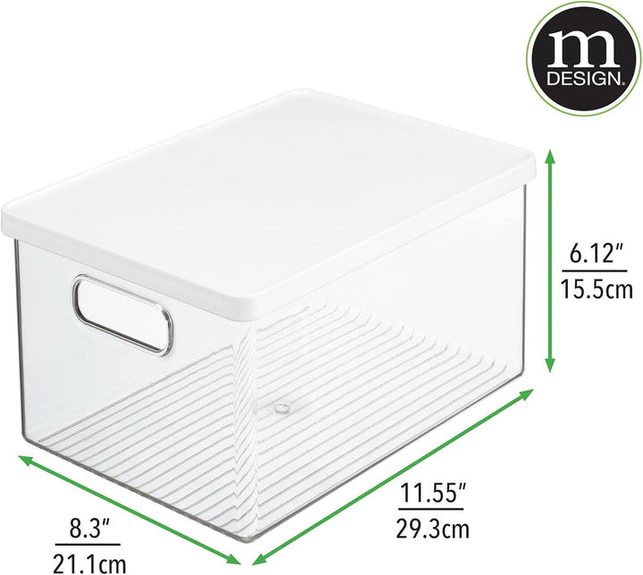 mDesign 2er-Set Kühlschrankbox – Kühlschrank Vorratsdose mit Griffen und abnehmbarem Deckel – lebens
