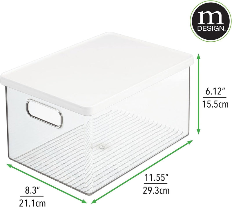 mDesign 2er-Set Schreibtischablage für Stifte, Notizzettel usw. – Aufbewahrungsbox mit Griffen und D