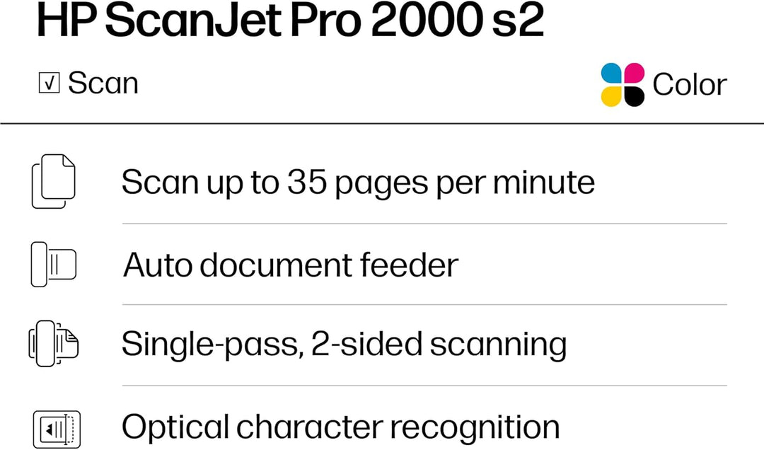 HP Scanjet Pro 2000 s2 Sheet-Feed - Dokumentenscanner - Desktop-Gerät - USB 3.0