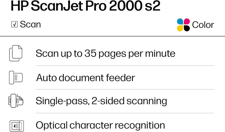 HP Scanjet Pro 2000 s2 Sheet-Feed - Dokumentenscanner - Desktop-Gerät - USB 3.0