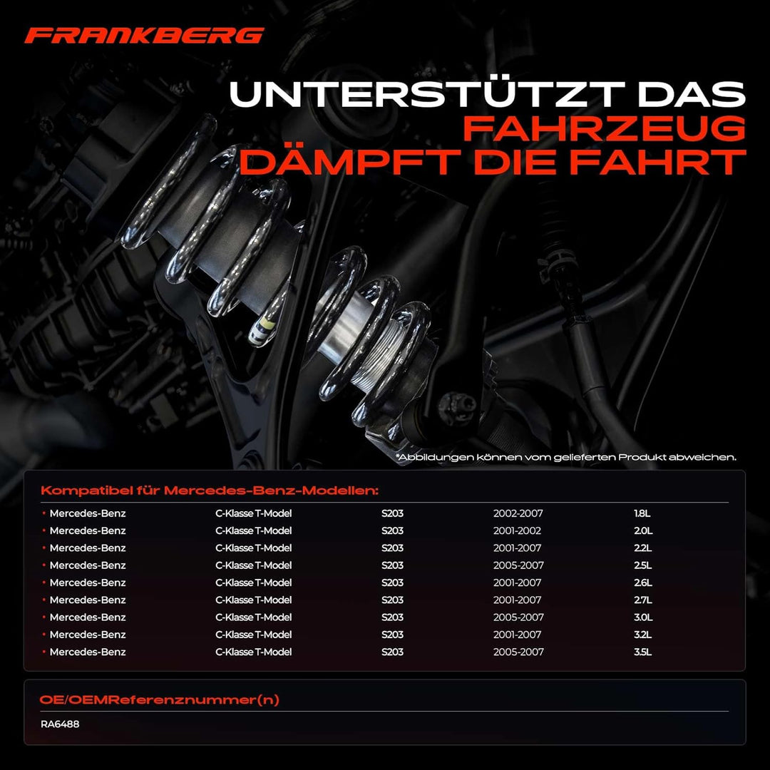 Frankberg 2x Federn Fahrwerksfeder Hinterachse Links Rechts Kompatibel mit C-Klasse T-Model S203 200