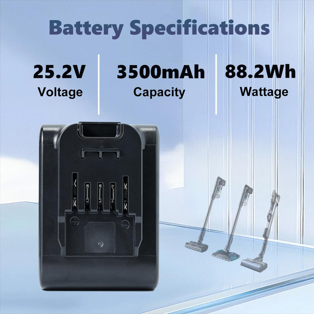 3500mAh Akku für Philips Staubsauger 25.2V Akku, kompatibel mit Philips AquaTrio 9000 Series(XV1797/