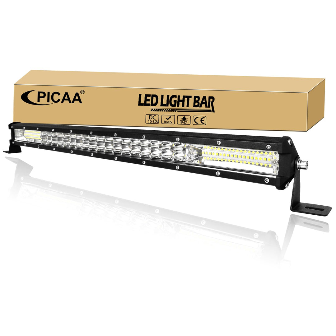 PICAA 24 Zoll 216W LED Lightbar 12V 24V, 6000K Weiss LED Lichtbalken Arbeitsscheinwerfer Bar Wasserd