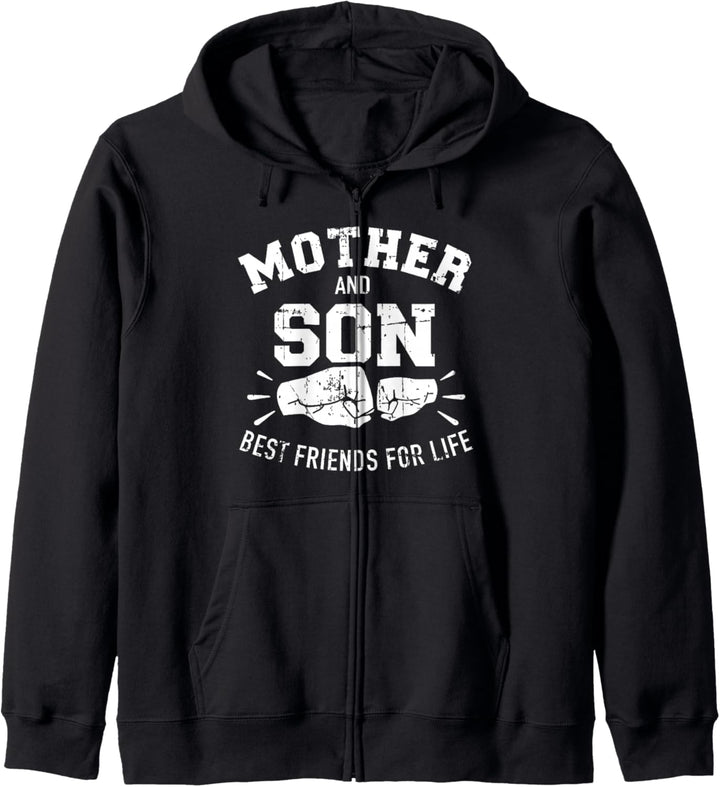 Mama und Sohn beste Freunde Spruch Kapuzenjacke