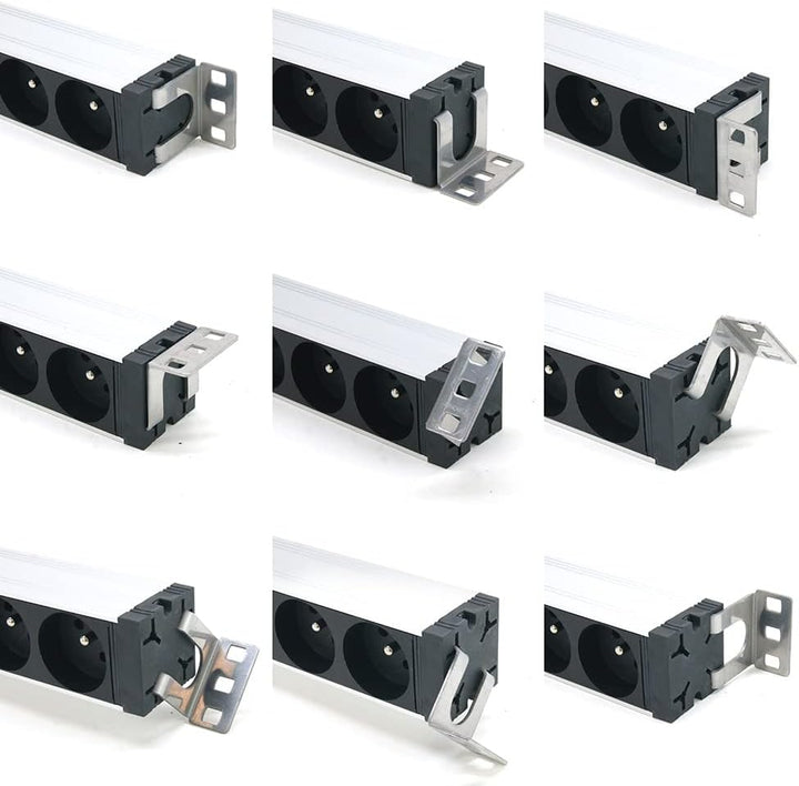 WAYTEX 37321 Steckdosenleiste Rackable 19 Zoll Stecker C14 – elektrisches Kopfband 8 Steckdosen mit