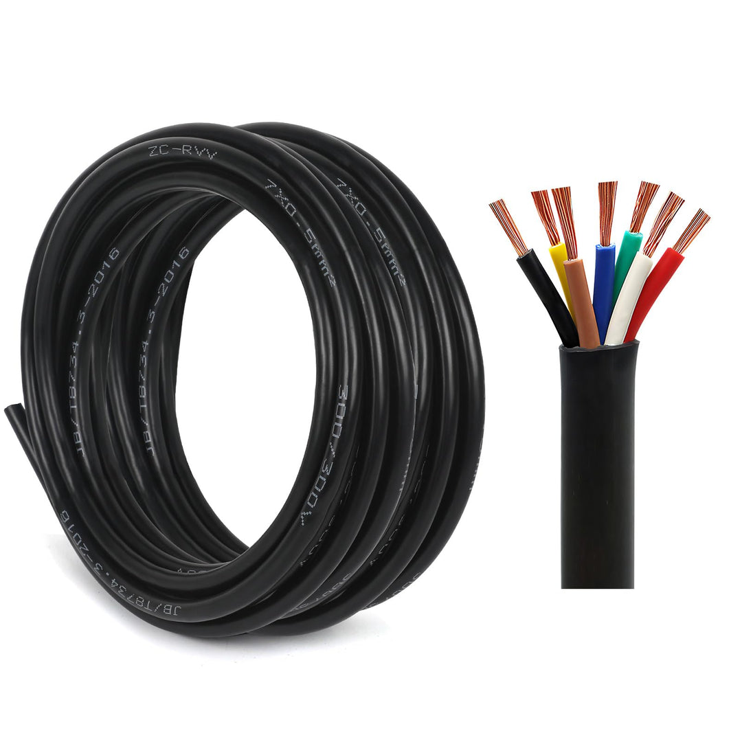 7-adriges Kabel 5M 12V 24V für Anhänger 5m Abschleppseil, 7 * 0.5mm² 5Meter flexibles Verlängerungsk