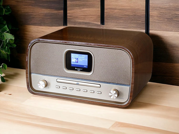 Soundmaster Highline DAB970BR Retro-Kompaktanlage – Stilvolle Stereoanlage mit integriertem DAB+ und