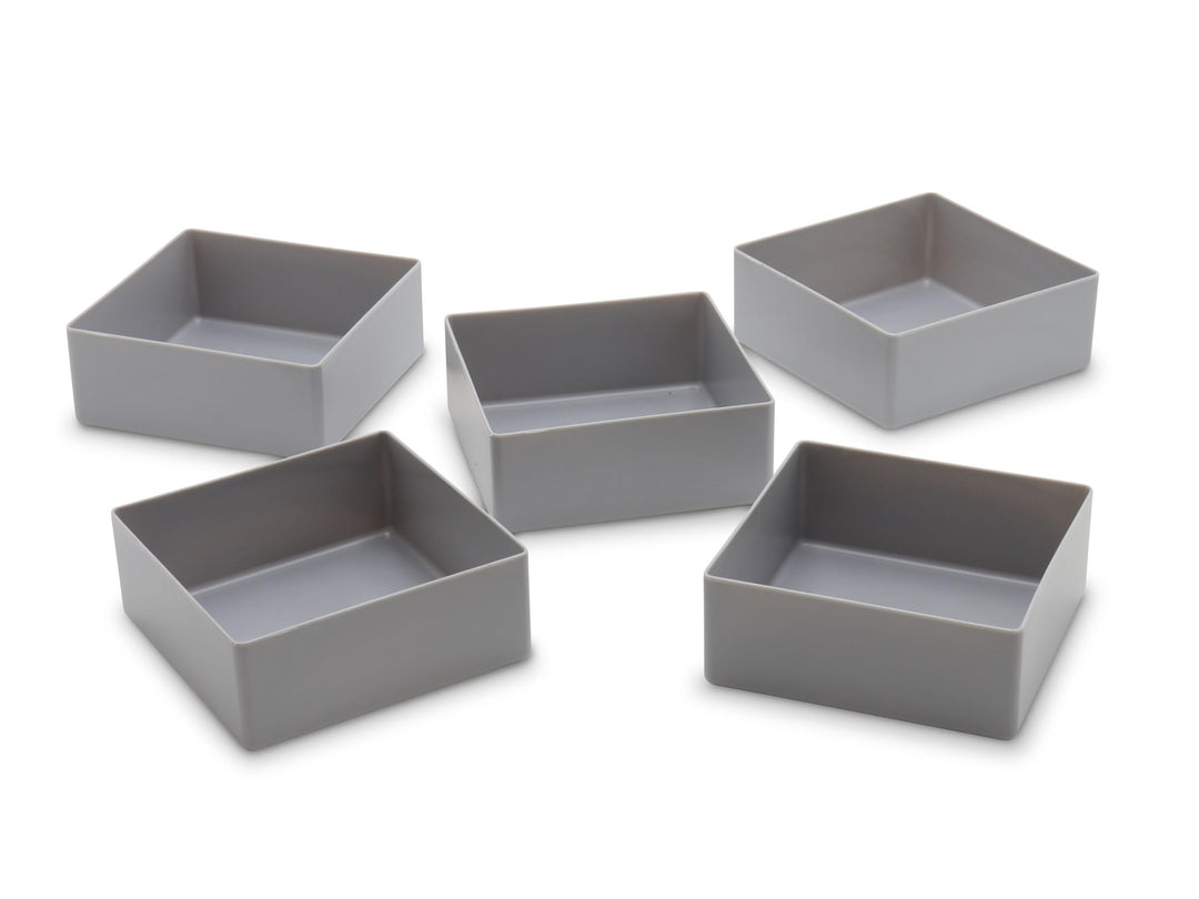 Schubladenbox und Einsatzkasten E 40/2, grau, 99x99x40 mm (LxBxH), 1 Packung = 25 Stück