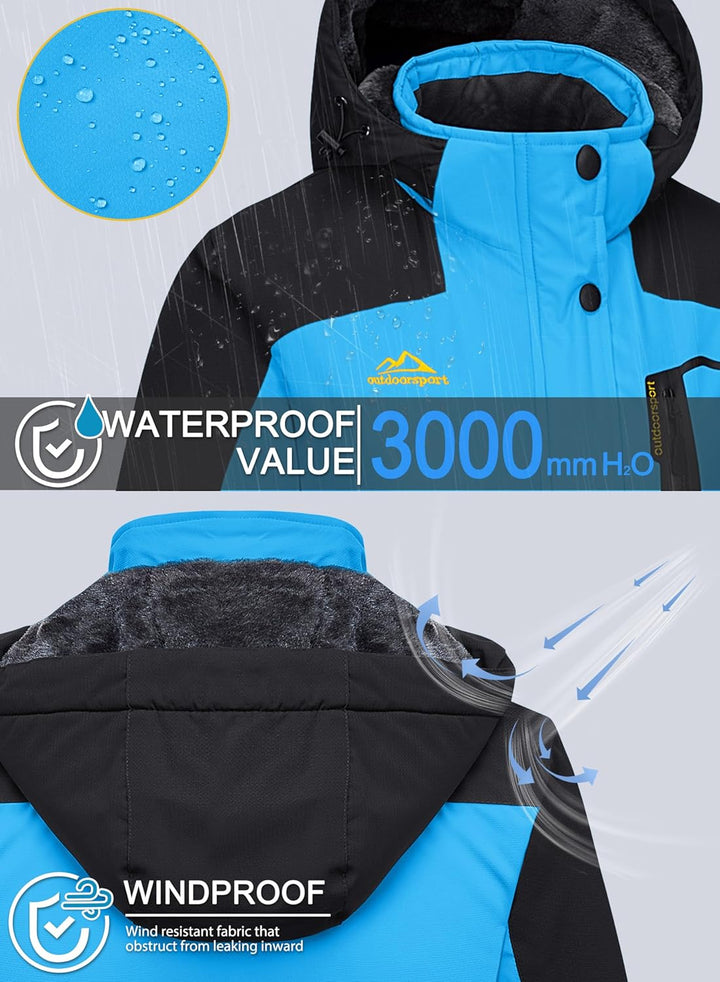 MAGCOMSEN Winterjacke Damen Softshell Funktionsjacke Wasserabweisende Outdoor Ski Jacke Fleece Windd
