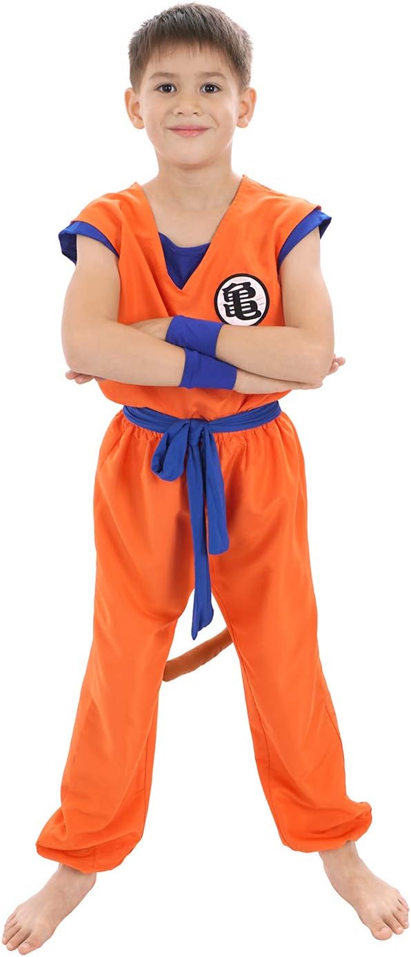 CoolChange Son Goku Kinder Kostüm | Trainingsanzug bei Muten Roshi | Grösse: 120, Grösse: 120