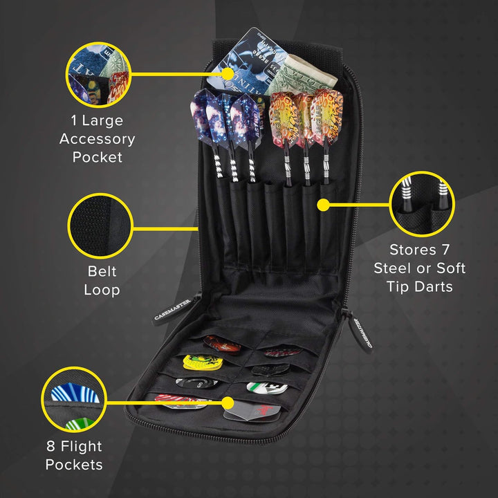 Casemaster Mini Pro 6 Dart Kunstleder-Aufbewahrungstasche, Schwarz