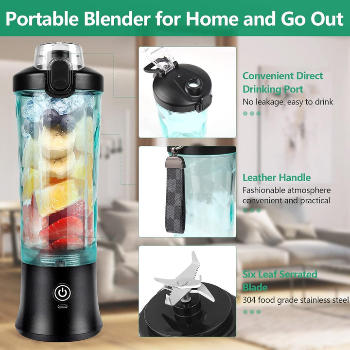 Dreamhigh® Mixer Smoothie Maker, 600ml Tragbarer Mixer für Smoothies und Shakes mit 6 Klingen, 4000m