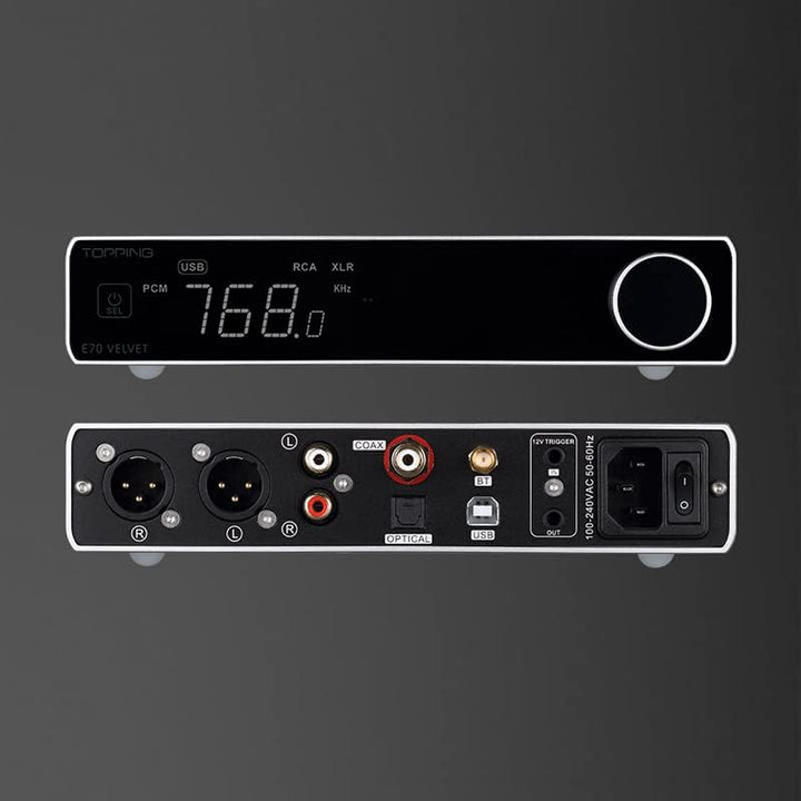 Topping E70-VELVET DAC AK4499EX XU316 RCA XLR Bluetooth 5.1 Unterstützung LDAC Übertragung Low-Noise
