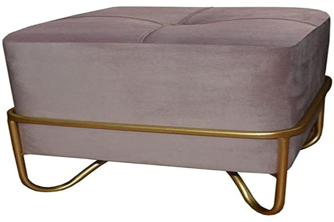 Dkd Home Decor Bank Rosa Polyester Schaumstoff Metall Gold MDF (42 x 42 x 38 cm)
