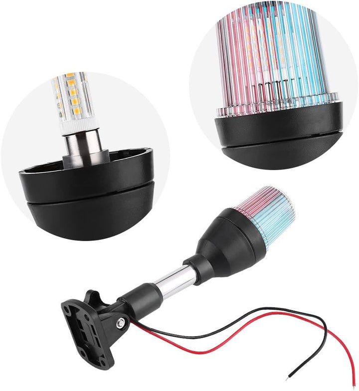 Keenso Marine Positionslichter, 12V 2,5W LED-Navigationsleuchte Marine Ankerlicht Küstenlinie Rot/We
