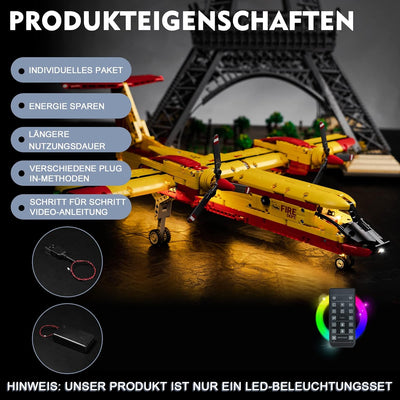 Licht-Kit für Lego 42152 Firefighter Aircraft(Kein Lego-Modell), Fernbedienung Led Beleuchtungs Set