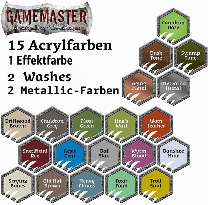 The Army Painter Gamemaster: Wilderness Adventures Farbset, 20 Tropfflaschen mit 12 ml Acrylfarbe fü