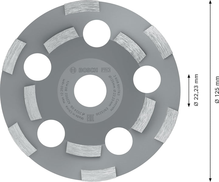 Bosch Professional Diamanttopfscheibe Expert für Abrasive, 50 g/mm, 125 x 22,23 x 4,5 mm, 2608602553