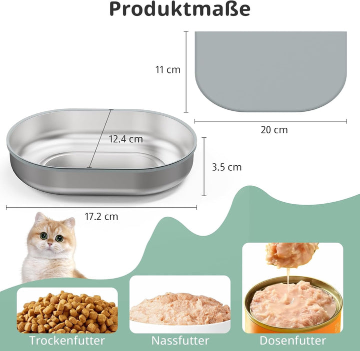 Edelstahlschalen für automatischen Mikrochip-Futterautomat für Haustiere – Dichtungsring-Design zur