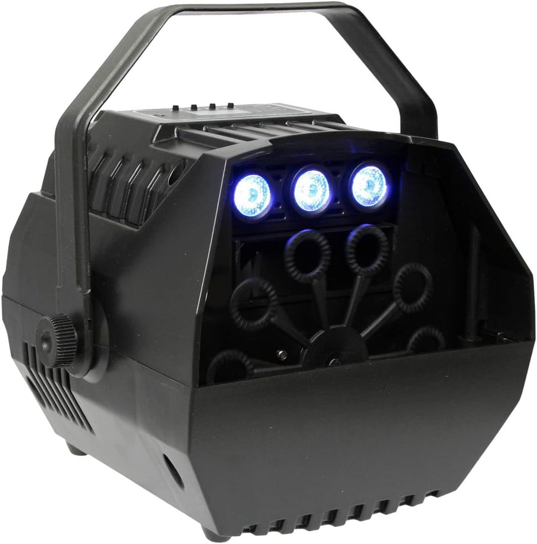 E-Lektron B102 Seifenblasenmaschine RGB LED-Beleuchtung und Fernbedienung inkl. 5L Seifenblasenfluid